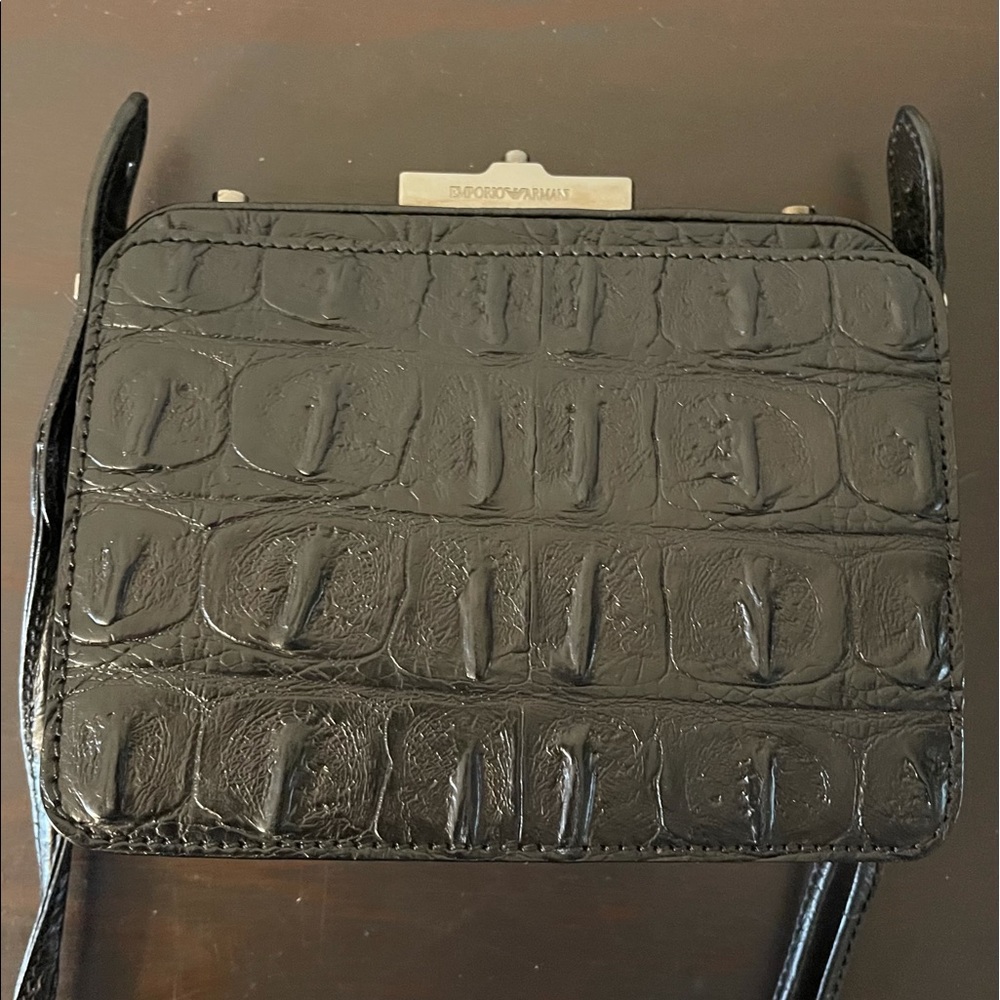 Emporio Armani Black leather clutch